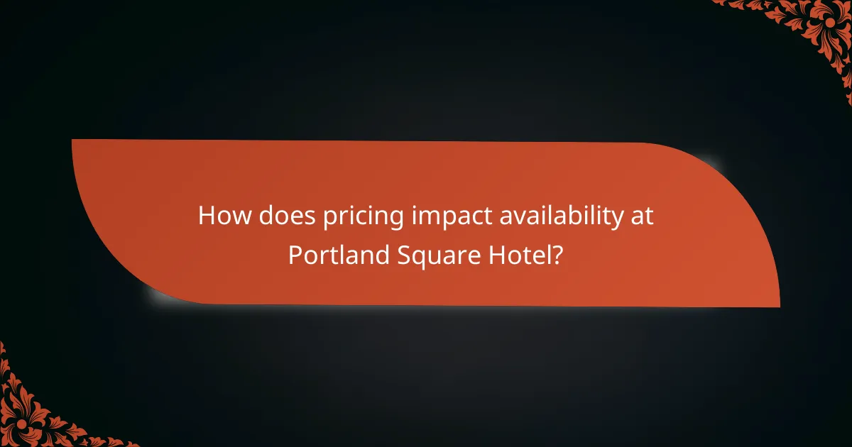 How does pricing impact availability at Portland Square Hotel?