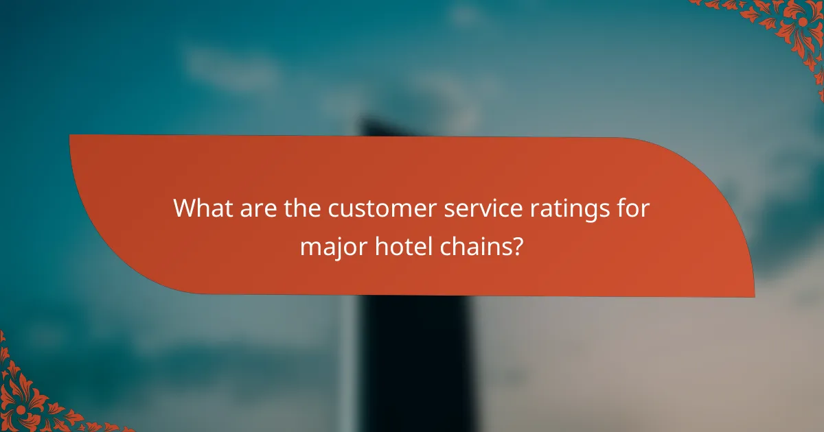 What are the customer service ratings for major hotel chains?