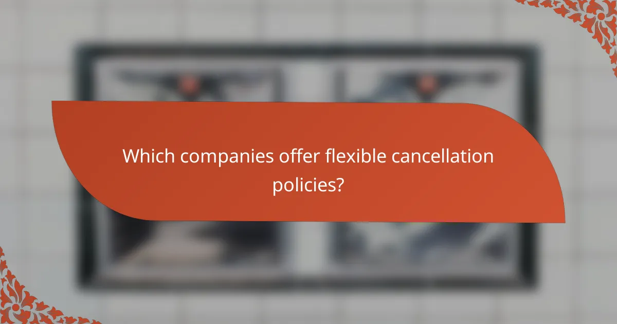 Which companies offer flexible cancellation policies?